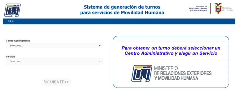 Ingresar en la web oficial de la MREMH del Ecuador para hacer una cita consular